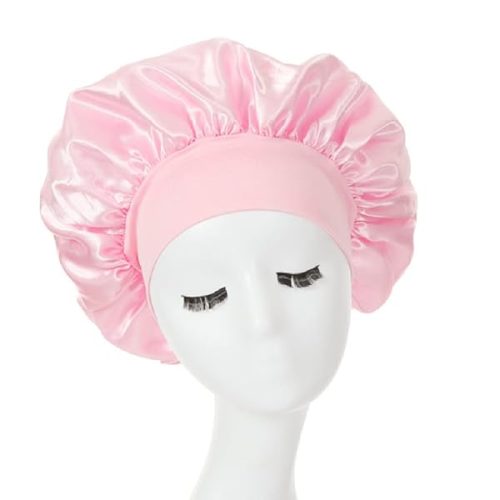 Sleep in Style with this Satin Hair Bonnet! Say goodbye to frizzy hair and protect those curls while you sleep. Perfect for girls and women of all ages. #HairCare #SleepCap #Curls