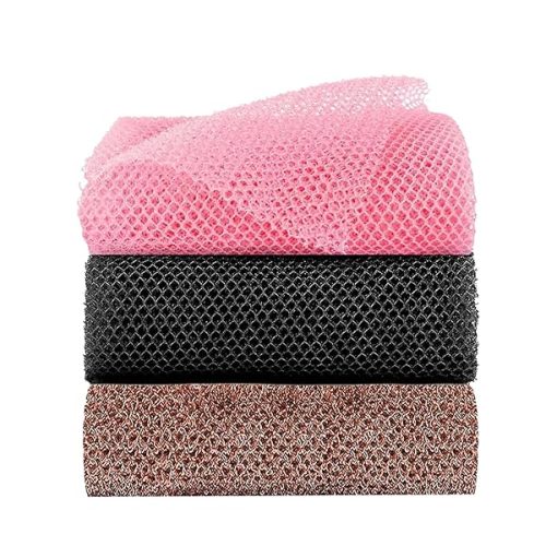 Get that spa-quality skin with these 3 African-inspired exfoliating net sponges! Perfect for a luxurious shower experience that will leave your skin feeling refreshed and rejuvenated. #SkincareRoutine #SpaDay #BeautyEssentials