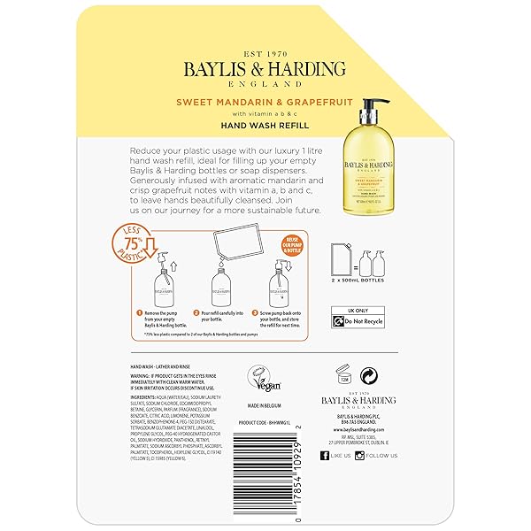🍊✨ Sweet Mandarin & Grapefruit Hand Wash Refills! 🌿🌱 1L each, pack of 3! 🙌🏼 Vegan friendly and eco-friendly! 💚 #handwash #
