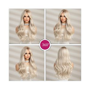 Get the ultimate long wavy blonde wig for women! Heat resistant and perfect for daily wear, parties, or cosplay! Say goodbye to boring hair days💁‍♀️ #blondewig #wavyhair #cosplay #