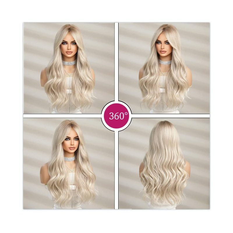 Get the ultimate long wavy blonde wig for women! Heat resistant and perfect for daily wear, parties, or cosplay! Say goodbye to boring hair days💁‍♀️ #blondewig #wavyhair #cosplay #