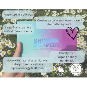 🌿 Elevate your shower routine with these handmade vegan aromatherapy shower steamers! Indulge in the scents of citrus and floral while enjoying a spa-like experience at home. Treat yourself to relaxation and self-care with this cruelty-free