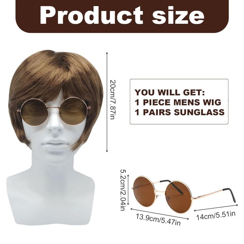 Get ready to rock your TikTok with this 70's Heartthrob Wig and Sunglasses combo! Perfect for channeling those boyband vibes or embracing your inner pop hippy. Stand out at theme parties with this 1970s inspired wig
