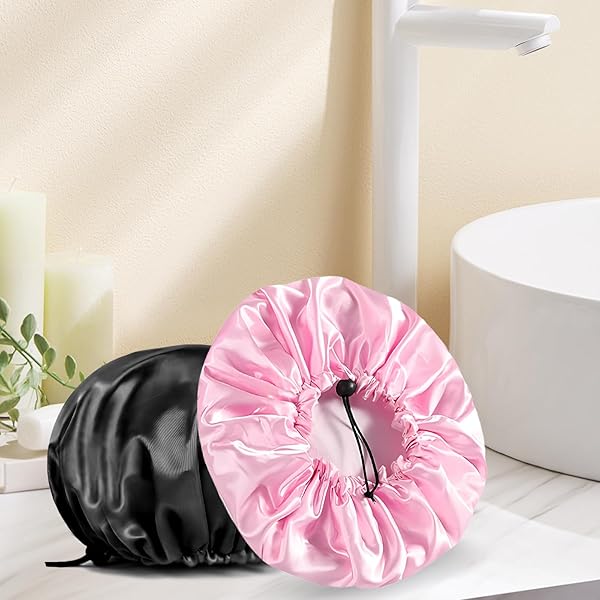 Get ready to upgrade your shower routine with these 2 oversized, adjustable, and waterproof shower caps! Say goodbye to frizzy hair and hello to a luxurious spa experience at home. #ShowerCapGoals #TikTokBeauty #HairCareRoutine