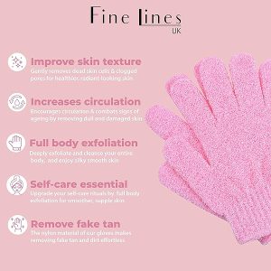 Get your skin feeling soft and smooth with these exfoliating shower gloves! Say goodbye to dead skin and hello to a fresh glow. Comes in a pack of 3 pairs (6 pcs) with hanging hoops for easy storage. Upgrade your shower routine