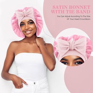 6e53164ea5ad45ab831a067b32f439b9tplv-tulkllf4y5-origin-jpeg.jpeg Get your beauty sleep in style with this luxurious adjustable satin sleep bonnet! Say goodbye to frizzy hair and hello to silky smooth locks with this soft elastic band bonnet. Perfect for curly hair and braids. Available in cute pink color! #