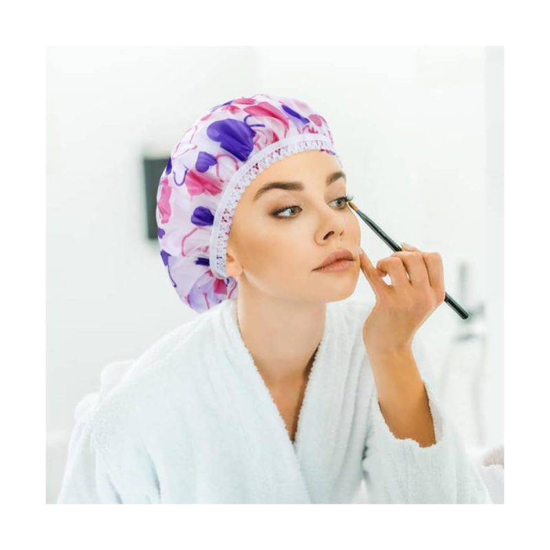 "Stay cute and dry with these 6 fun shower caps! Waterproof, adjustable, and perfect for all hair types. Add some style to your shower routine with hearts and big dots 🚿💖 #showercaps #haircare #t
