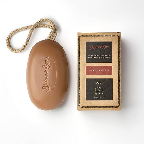 Get that luxurious spa experience at home with this eco-friendly vegan Oud scented shower soap on a rope! Say goodbye to plastic waste and hello to soft, moisturized skin. #showergoals #veganbeauty #ecofriendly