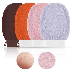 Get silky smooth skin with these exfoliating gloves! Perfect for a spa-like shower experience. Say goodbye to dead skin and hello to glowing skin! #skincare #exfoliate #glowingskin