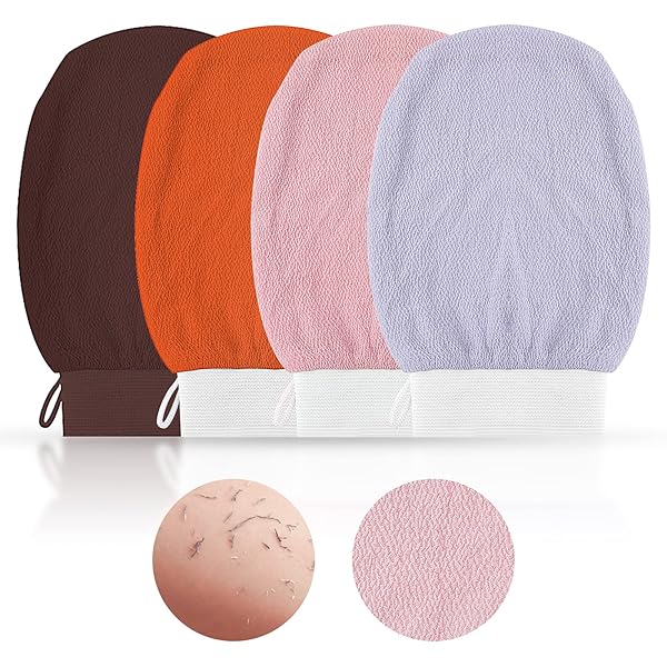 Get silky smooth skin with these exfoliating gloves! Perfect for a spa-like shower experience. Say goodbye to dead skin and hello to glowing skin! #skincare #exfoliate #glowingskin