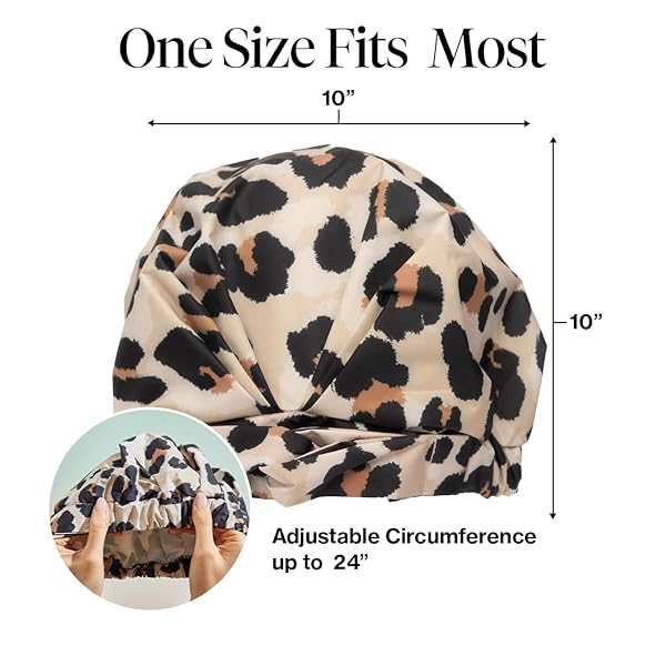 Transform your shower routine with this chic and stylish waterproof shower cap! Say goodbye to frizzy hair and hello to luxury with this reusable cap perfect for long locks. Stay cute and dry with this non-slip leopard print bonnet! #ShowerCap