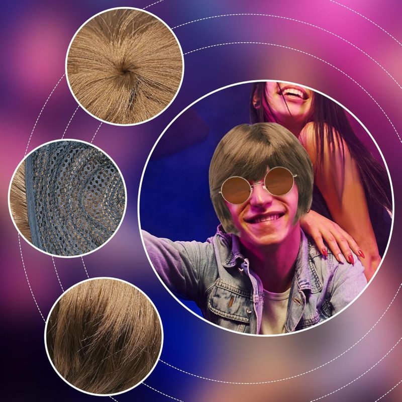 Get ready to rock your TikTok with this 70's Heartthrob Wig and Sunglasses combo! Perfect for channeling those boyband vibes or embracing your inner pop hippy. Stand out at theme parties with this 1970s inspired wig