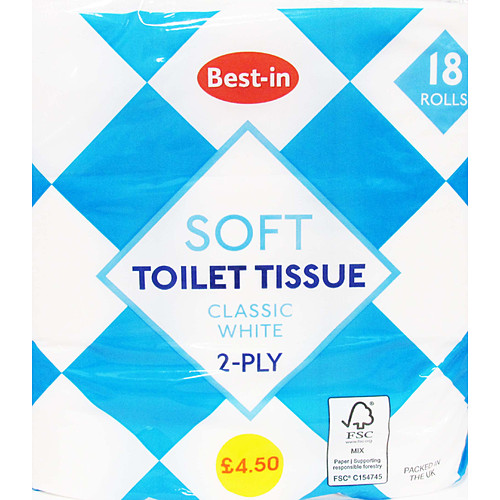 Best In Soft Toilet Tissue White 18Rolls × 1 × 2