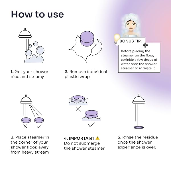 Transform your shower routine with these 6 pack aromatherapy shower steamers! Pamper yourself with strong scents of lavender, rose, peppermint, and eucalyptus. Natural, soothing, and perfect for a relaxing shower experience.