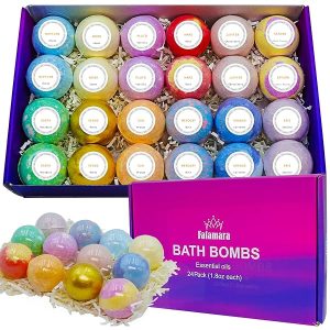 🛁✨Transform Your Bath Time with 24pcs Organic Bubble Bath Bombs! Relax and Rejuvenate with All Natural Ingredients for a Spa-like Experience! #BathTime #SelfCare