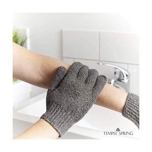 Get glowing skin with these exfoliating gloves! Made with rayon bamboo, these bath/shower gloves will leave your skin feeling smooth and soft. Say goodbye to ingrown hairs and dead skin with these exfoliator mitt scrub gloves in a trendy