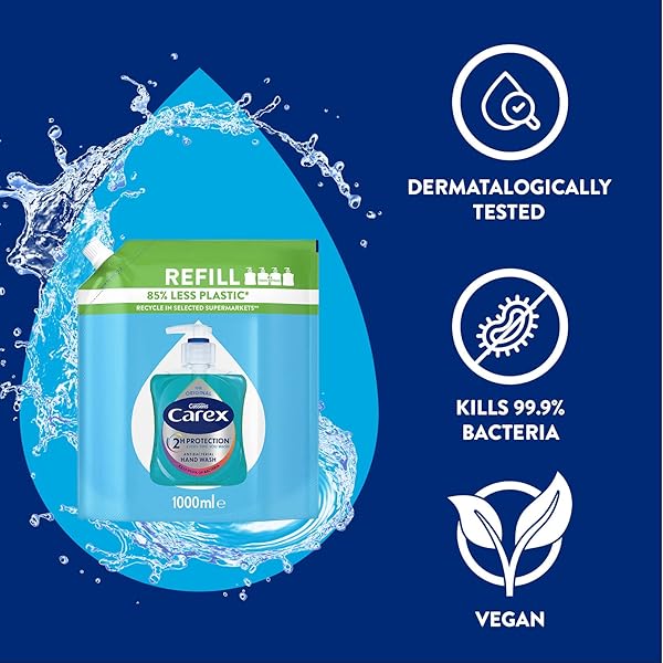Keep your hands clean & protected for 2 hours with this antibacterial hand wash refill pack! Perfect for homes & businesses, this eco-friendly liquid soap comes in a bulk pack of 3 x 1 litre bottles. Stay safe and germ-free