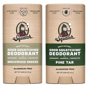 🌿 Say goodbye to stinky pits with this natural deodorant for men! Keep fresh all day with this odor-squatching formula. Pine Tar + Birchwood Breeze scent in a convenient 2 pack. #Deodorant