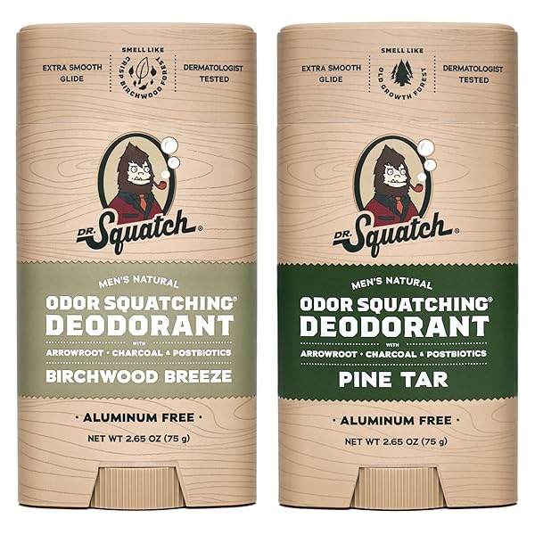 🌿 Say goodbye to stinky pits with this natural deodorant for men! Keep fresh all day with this odor-squatching formula. Pine Tar + Birchwood Breeze scent in a convenient 2 pack. #Deodorant