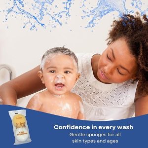 Get 6 Natural Baby Bath Sponges! Soft & gentle for newborns & older babies 🛁 Perfect for sensitive skin, kids, & bathtime fun! #babybath #softskin