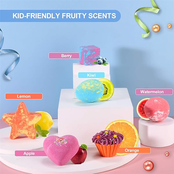 Get ready for a fun and fizzy bath time experience with these 6 amazing bath bombs! Packed with organic ingredients, essential oils, and kid-friendly fruity scents. Plus, a bonus bathing mesh ball for extra fun! #Bath