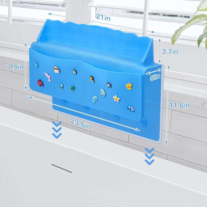 "Keep your bathtub clean and organized with this versatile silicone splatter screen and edge protector! Perfect for kids' bath time fun and bathroom storage. #bathtub #organization #kids"