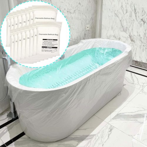 "Keep your bathtub clean and fresh with these 24 disposable covers! Perfect for travel or home use, these large plastic liners are easy to use and dispose of. Say goodbye to scrubbing and hello to relaxation! 🛁 #bathtubcover