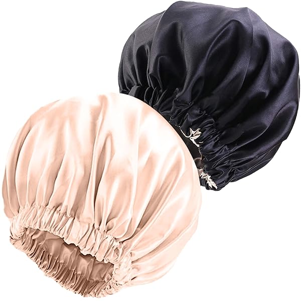 a5e23ed98f0c48e99bfad9e8eb1cf448tplv-tulkllf4y5-origin-jpeg.jpeg ✨Silk Hair Bonnets for Curly Queens! 💁♀️ Say goodbye to frizz & hello to beautiful curls with these stylish sleep caps! 2pcs set in Black & Peach Pink! 💖 #Curly