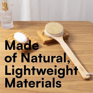 Get smooth, glowing skin with this long-handled body brush back scrubber! Say goodbye to dry skin and cellulite with natural bristles and exfoliate your back in the shower. #skincare #bodycare #exfoliate