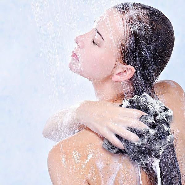 Get that spa-like exfoliation at home with this 3 pack of bath shower scrub tools! Loofahs, body brush, pouf, scrubber sponge - we've got it all for your ultimate shower experience ✨ #selfcare