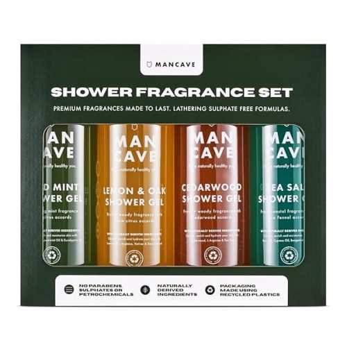 Get ready to elevate your shower experience with this luxurious men's shower gel gift set! 🚿 Indulge in the refreshing scents of Wild Mint, Lemon & Oak, Cedarwood, and Sea Salt. 🌿🍋 Perfect