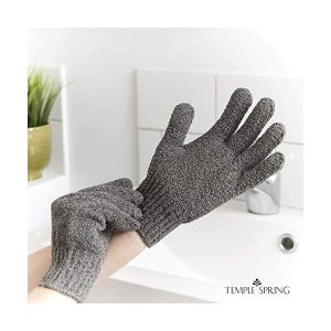 Get glowing skin with these exfoliating gloves! Made with rayon bamboo, these bath/shower gloves will leave your skin feeling smooth and soft. Say goodbye to ingrown hairs and dead skin with these exfoliator mitt scrub gloves in a trendy
