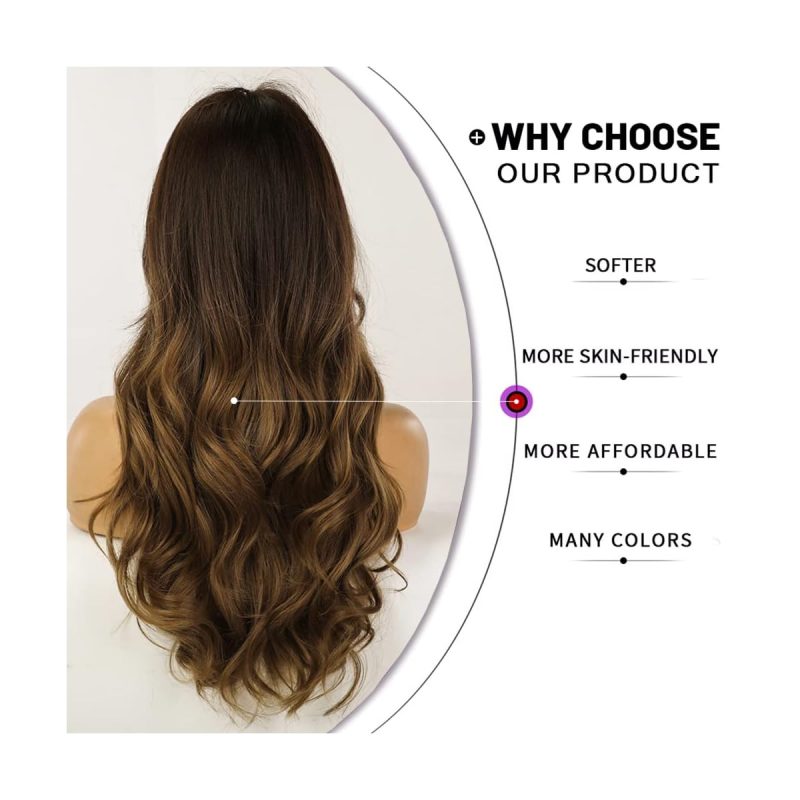Get that perfect hair flip with our 24" synthetic wig! Dark roots, long ombre waves, and realistic scalp simulation for the ultimate TikTok transformation. Say hello to your new favorite look! #hairflip #wigtransformation #T