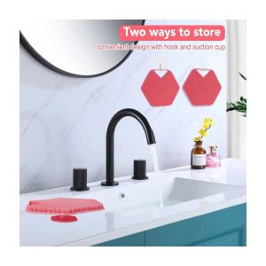 "Get that soft, glowing skin with this gentle silicone body scrubber! Perfect for exfoliating sensitive skin and giving yourself a relaxing massage in the shower. Available in a cute pink color. #skincare #bodyscrub #self