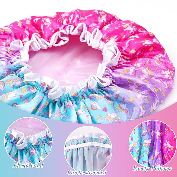 🛁 Keep your little ones dry and cute with these 2PCS Kids Shower Caps! 🌈 Elastic, double layer design for boys and girls. Say goodbye to soggy hair! 💦 #ShowerCap #KidsBath