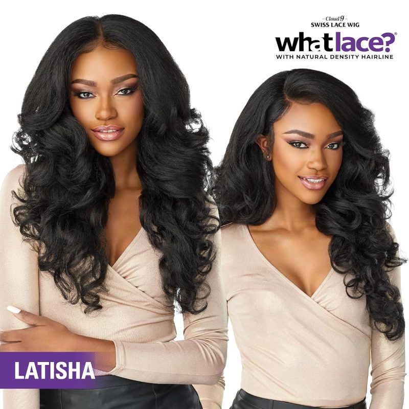 Get ready to slay with the illusion lace front Cloud 9 wig! Hand-tied, pre-plucked, and natural hairline for flawless style. Say goodbye to bad hair days with the Whatlace LATISHA wig in stunning shade 1
