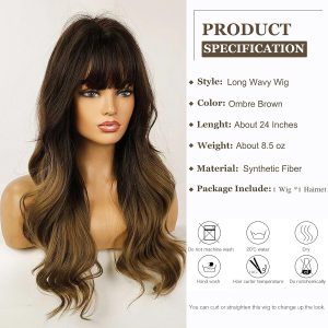 Get that perfect hair flip with our 24" synthetic wig! Dark roots, long ombre waves, and realistic scalp simulation for the ultimate TikTok transformation. Say hello to your new favorite look! #hairflip #wigtransformation #T