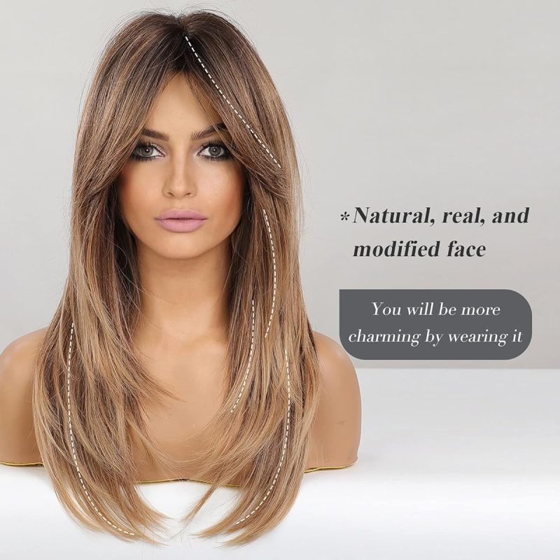 Gorgeous Ombre Brown to Blonde Long Wig with Dark Roots! Perfect for switching up your look on TikTok #hairtransformation #longhairdontcare