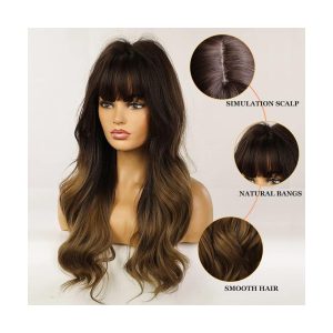 Get that perfect hair flip with our 24" synthetic wig! Dark roots, long ombre waves, and realistic scalp simulation for the ultimate TikTok transformation. Say hello to your new favorite look! #hairflip #wigtransformation #T