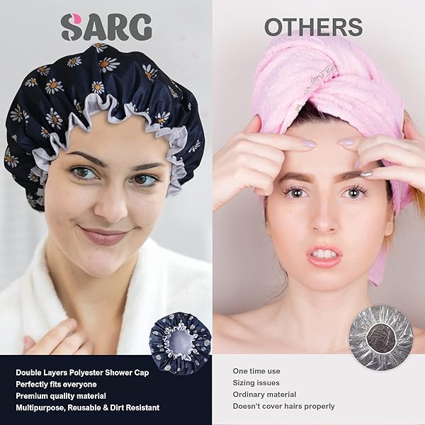 Stay stylish and dry with this trendy double layer shower cap! 🌸 Perfect for all hair types, this reusable cap is waterproof and features a unique flower design. Say goodbye to bad hair days! 💁‍♀️ #shower