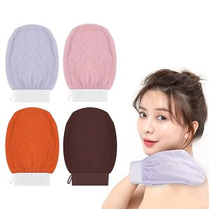 Get silky smooth skin with these exfoliating gloves! Perfect for a spa-like shower experience. Say goodbye to dead skin and hello to glowing skin! #skincare #exfoliate #glowingskin