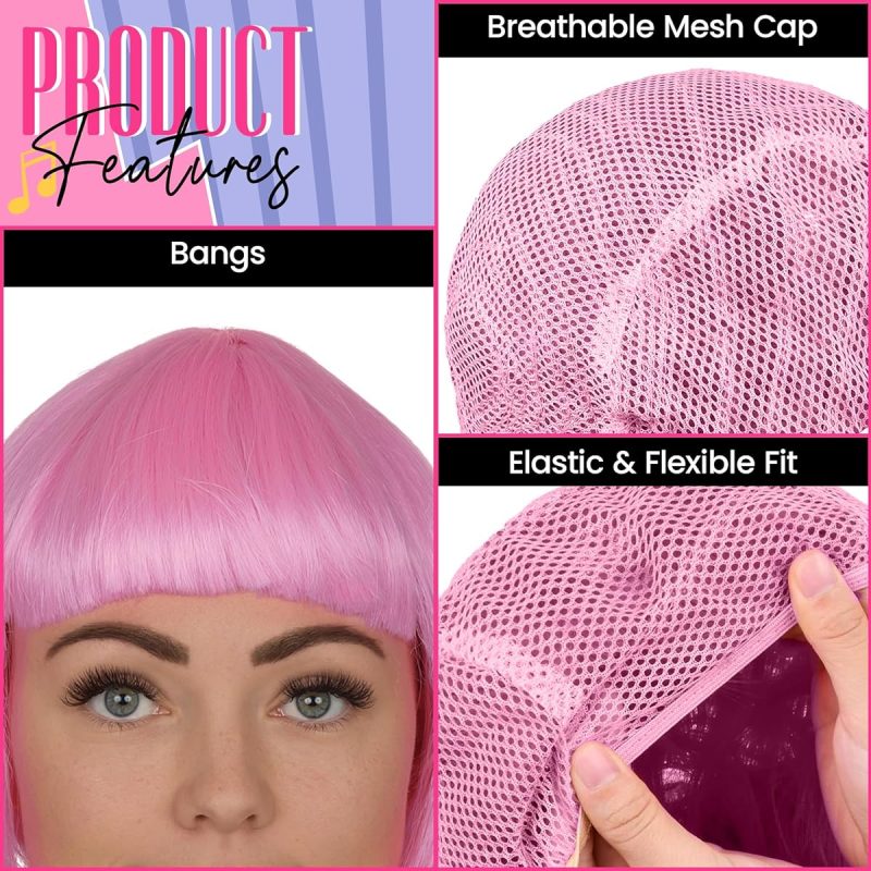 Get the perfect short bob wig for a fun and flirty look! 🎃 Spice up your Halloween costume or cosplay outfit with this 12 inch wig with fringe. Stand out with these fancy dress accessories! 💃 #ShortBobWigs