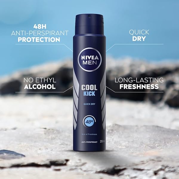 Stay fresh all day with this Cool Kick Anti-Perspirant Deodorant Spray for men! 48 hours of protection in a convenient aerosol spray. #Freshness #MensGrooming #StayCool