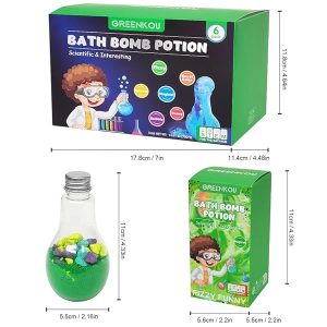 🛁✨ 6 Large Bath Bombs Potion Set for Kids! 🌈🔬 Colorful & Fizzy Fun! 🎁 Perfect Surprise Gift for Boys & Girls! 🧪 Educational STEM Bubble Bath Kit!