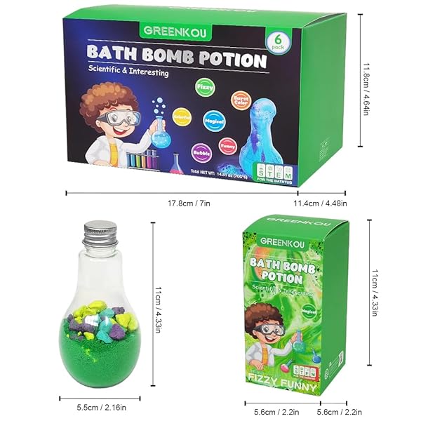 🛁✨ 6 Large Bath Bombs Potion Set for Kids! 🌈🔬 Colorful & Fizzy Fun! 🎁 Perfect Surprise Gift for Boys & Girls! 🧪 Educational STEM Bubble Bath Kit!