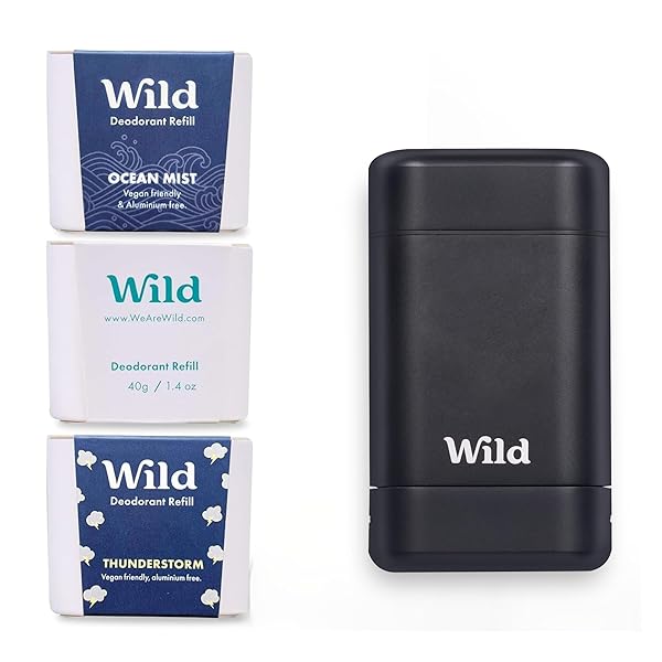 🌿🌊 Fresh Cotton & Sea Salt, Ocean Mist & Thunderstorm scents in a sleek black refillable deodorant kit for men! 🖤💪🏼 Long-lasting protection without any harsh chemicals - eco