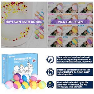 ✨12 Handmade Bath Bombs Set✨ Vegan & Cruelty Free 🌿 Perfect for Spa Baths 🛁 Birthday/Mothers Day Gift Idea for Her/Him 💝 #bathbombs #giftidea