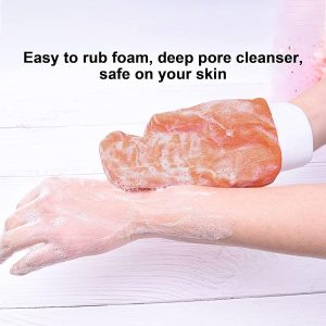 Get silky smooth skin with these exfoliating gloves! Perfect for a spa-like shower experience. Say goodbye to dead skin and hello to glowing skin! #skincare #exfoliate #glowingskin
