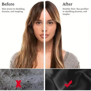 Sleep in style with this satin bonnet! Perfect for long and curly hair, this double-sided black cap is comfy and stylish. Say goodbye to frizzy hair in the morning! #haircare #satinbonnet #nightcap