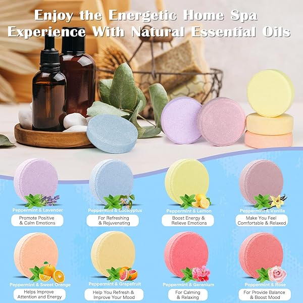✨Transform your shower into a spa with these Aromatherapy Shower Steamers! 🚿💫 8-pack of shower bombs with essential oils for ultimate relaxation and self-care. Perfect for a pampering gift or a luxurious spa
